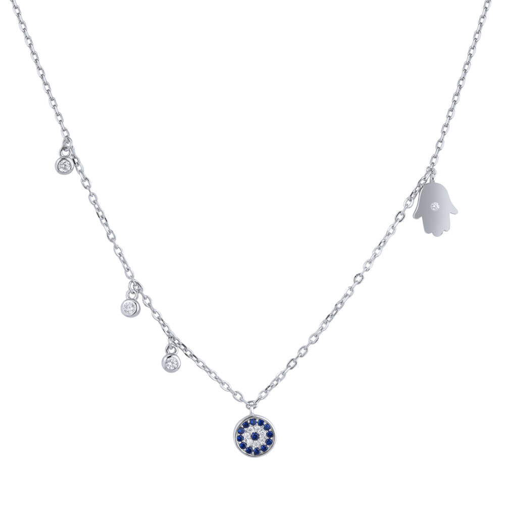 Silver Round Cubic Zirconia Necklace