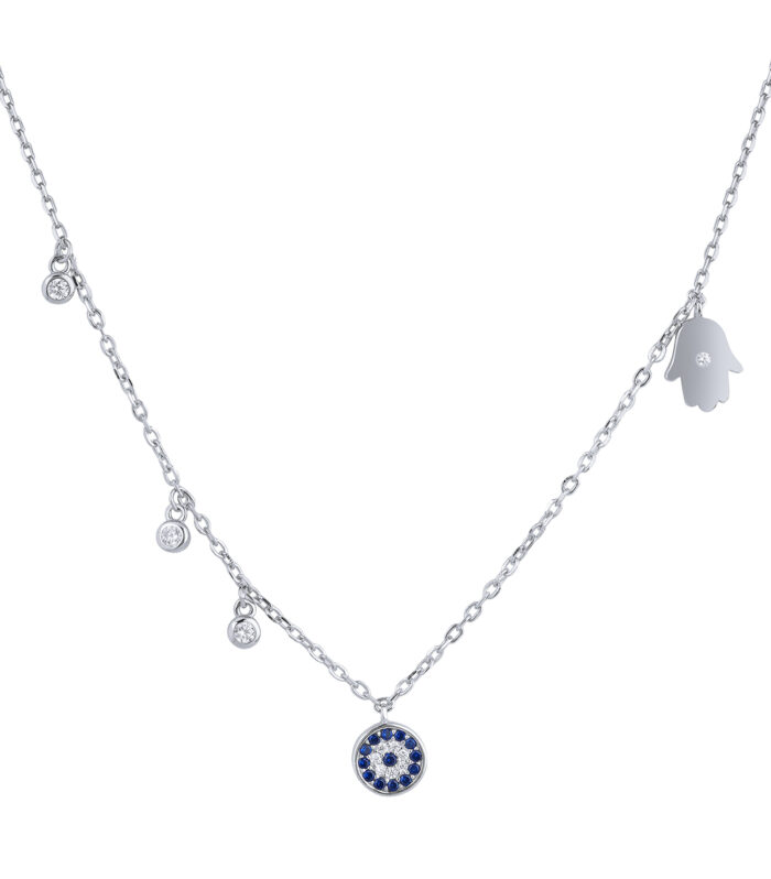Silver Round Cubic Zirconia Necklace