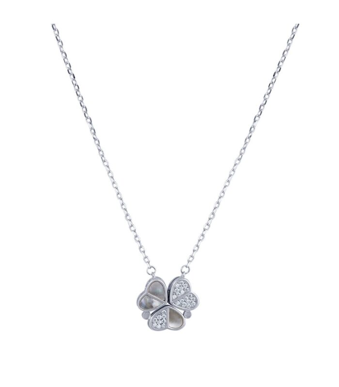 MOP Openable Heart CZ Pendant Chain