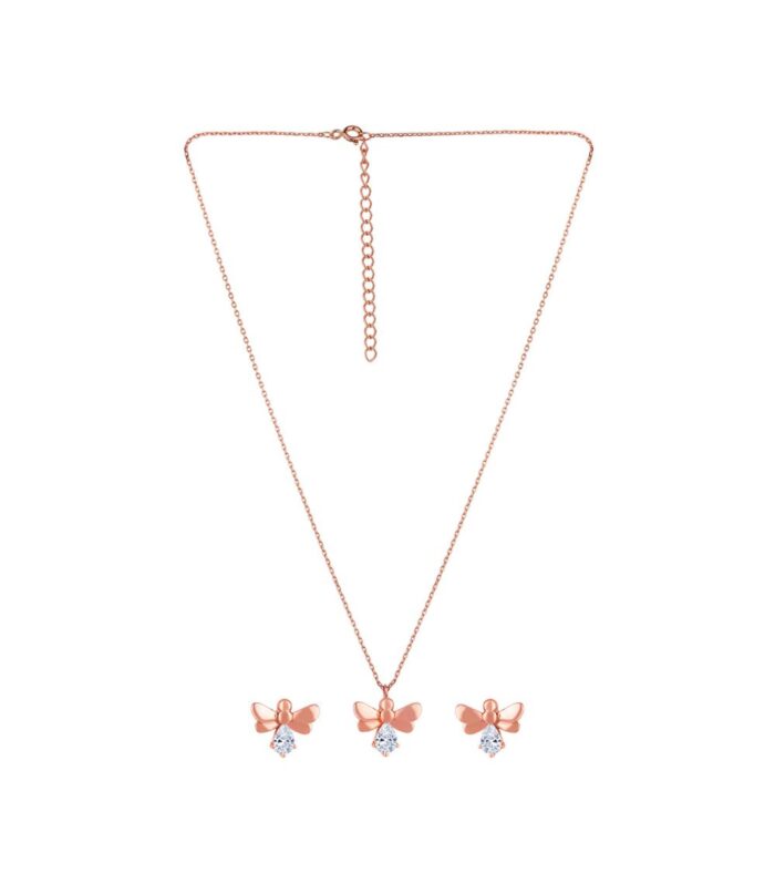 Tiny Butterfly-Shaped Pendant Set