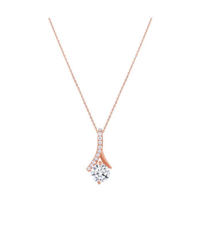 Rose Gold Solitare Pendant Set