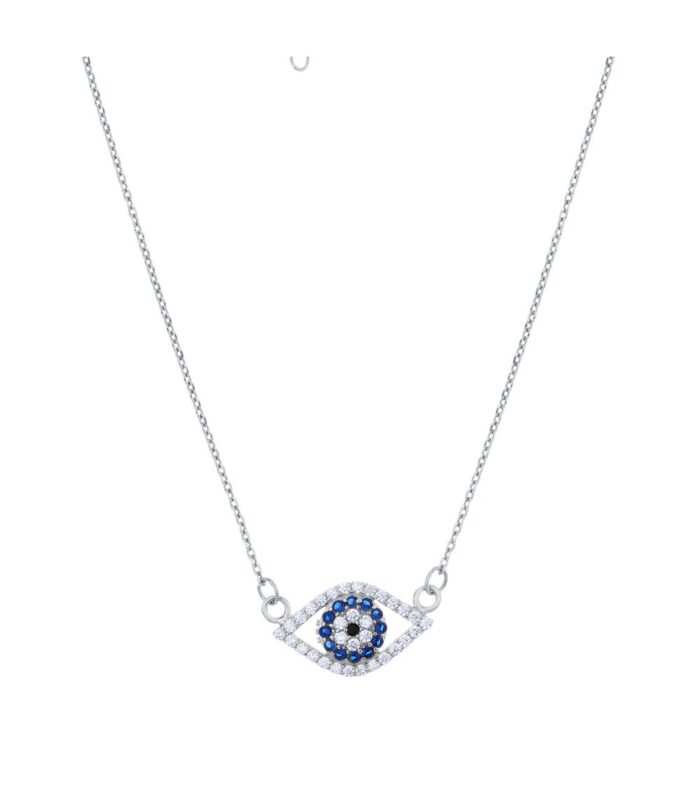 Sterling Silver Evil Eye Pendant Chain