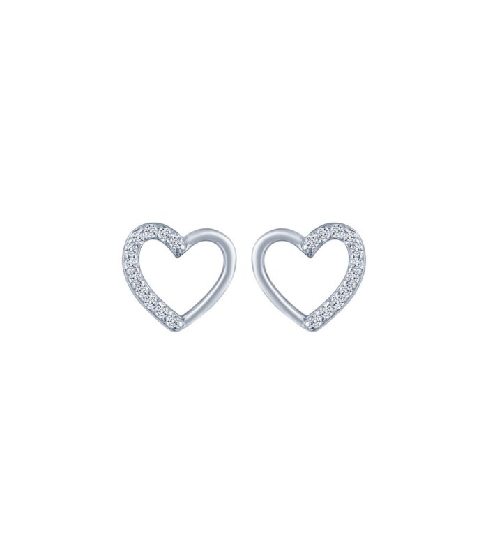 Tiny Heart CZ Stone Studded Sterling Silver Earring