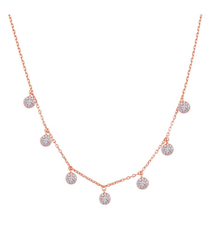 Rose Gold Round Charms Necklace Set