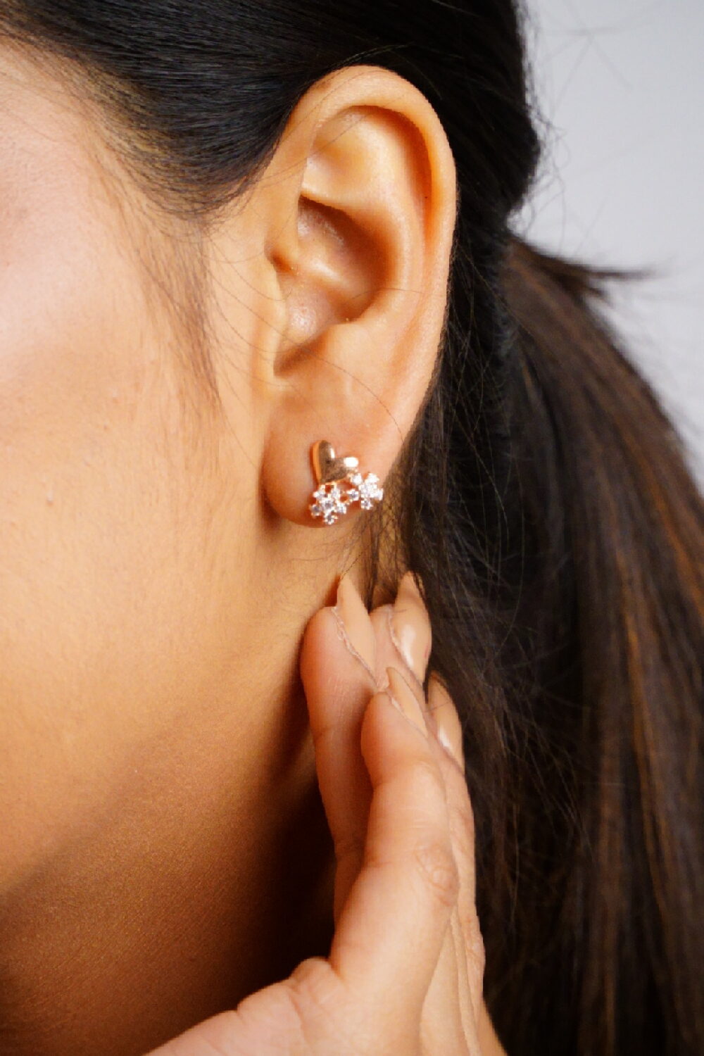 Floral Heart Rose Gold Pendant Set - Image 4