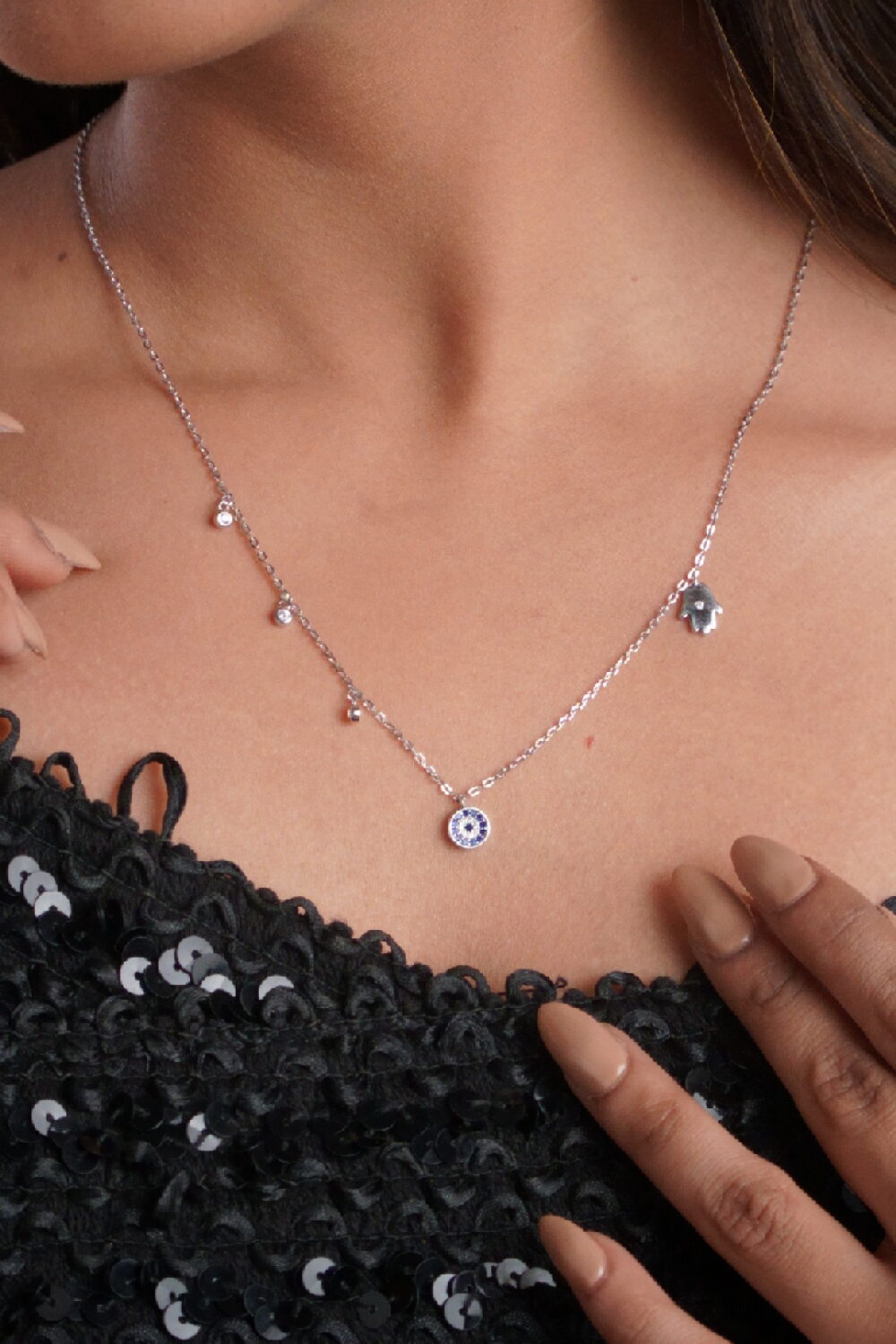 Silver Round Cubic Zirconia Necklace - Image 2