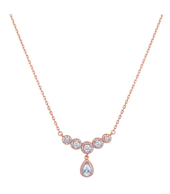 Sterling Silver Water Drop Cubic Zirconia Necklace